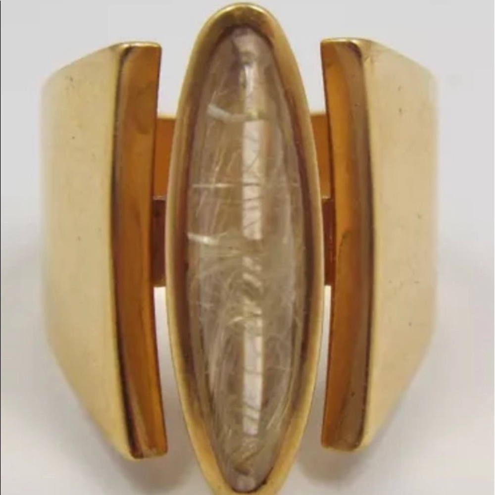 ✴️ Heavy Vintage 18K Bezel Set Rutilated Quartz Ring